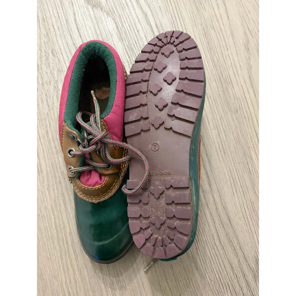 Chill Mark Duck Shoes Green Brown Lace Up Women’s Size 7